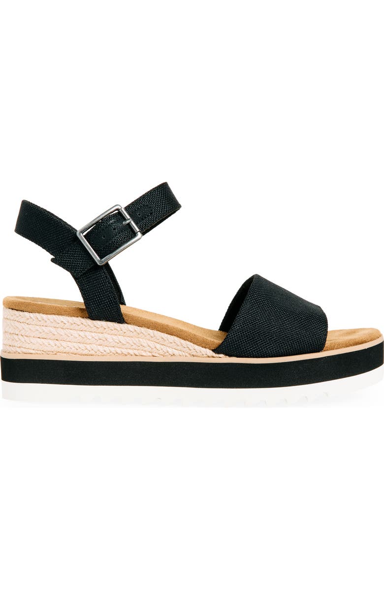 TOMS Diana Platform Wedge Sandal, Alternate, color, Black Canvas