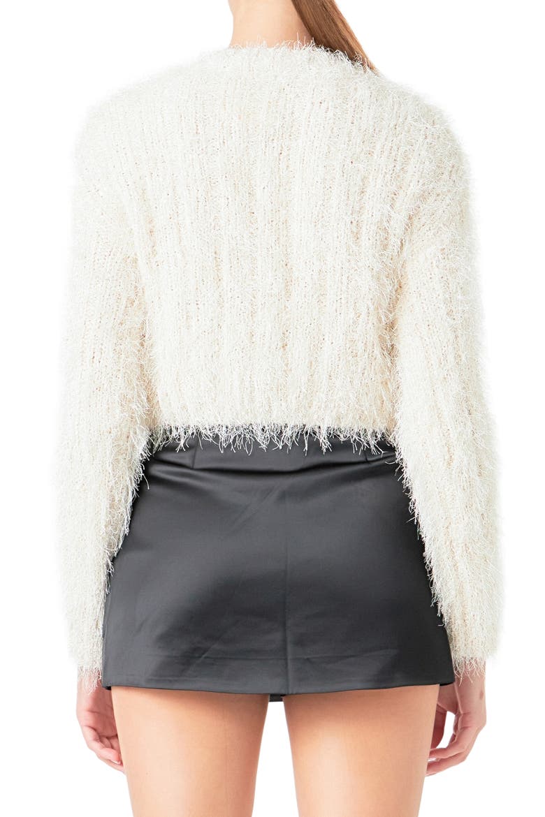 Feathered Crop Sweater, Alternate, color, CREAM