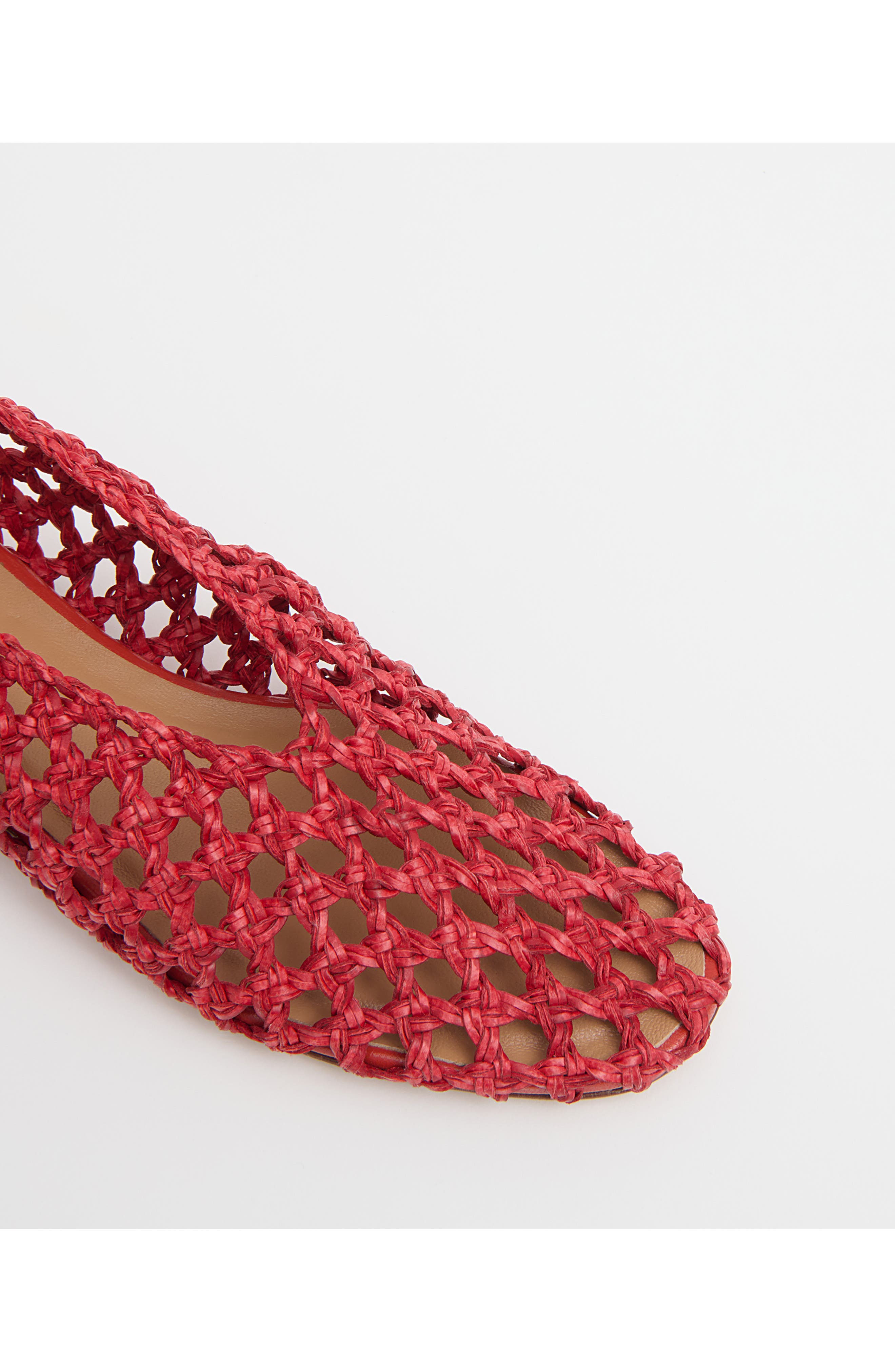Woven Ballerina Flat, Alternate, color, POMODORO