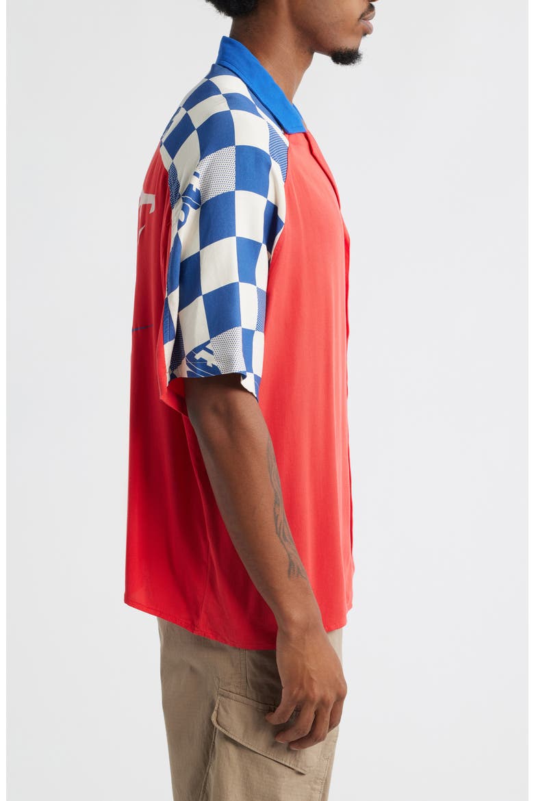 Pit Crew Camp Shirt (Nordstrom Exclusive), Alternate, color, RED/BLUE