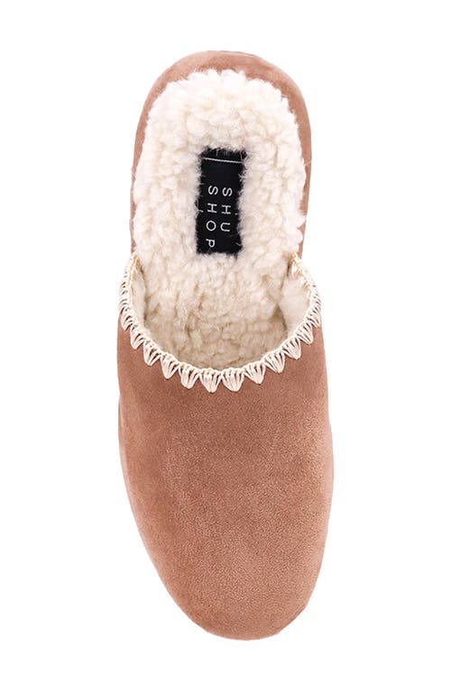 Shushop Larissa Whipstitch Platform Mule In Brown