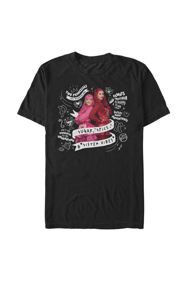 Men's Descendants Wicked Wonderland Sugar Spice Sister Vibes  Graphic T-Shirt, Main, color, Black