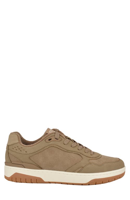 Guess Nanon Sneaker In Taupe Logo Multi