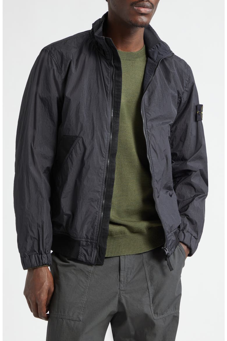 Coated Crinkled Water Repellent Jacket, Main, color, V0029 BLACK