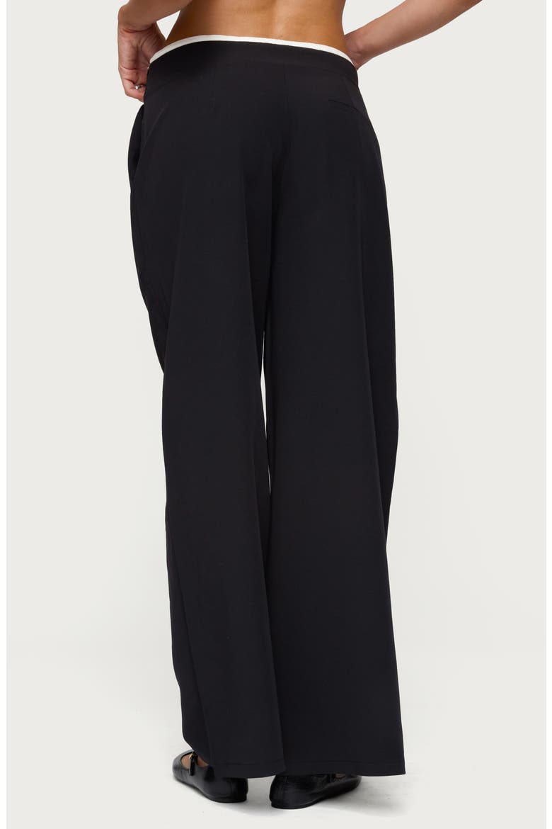 Peekaboo Pleated Wide Leg Sweatpants, Alternate, color, BLACK