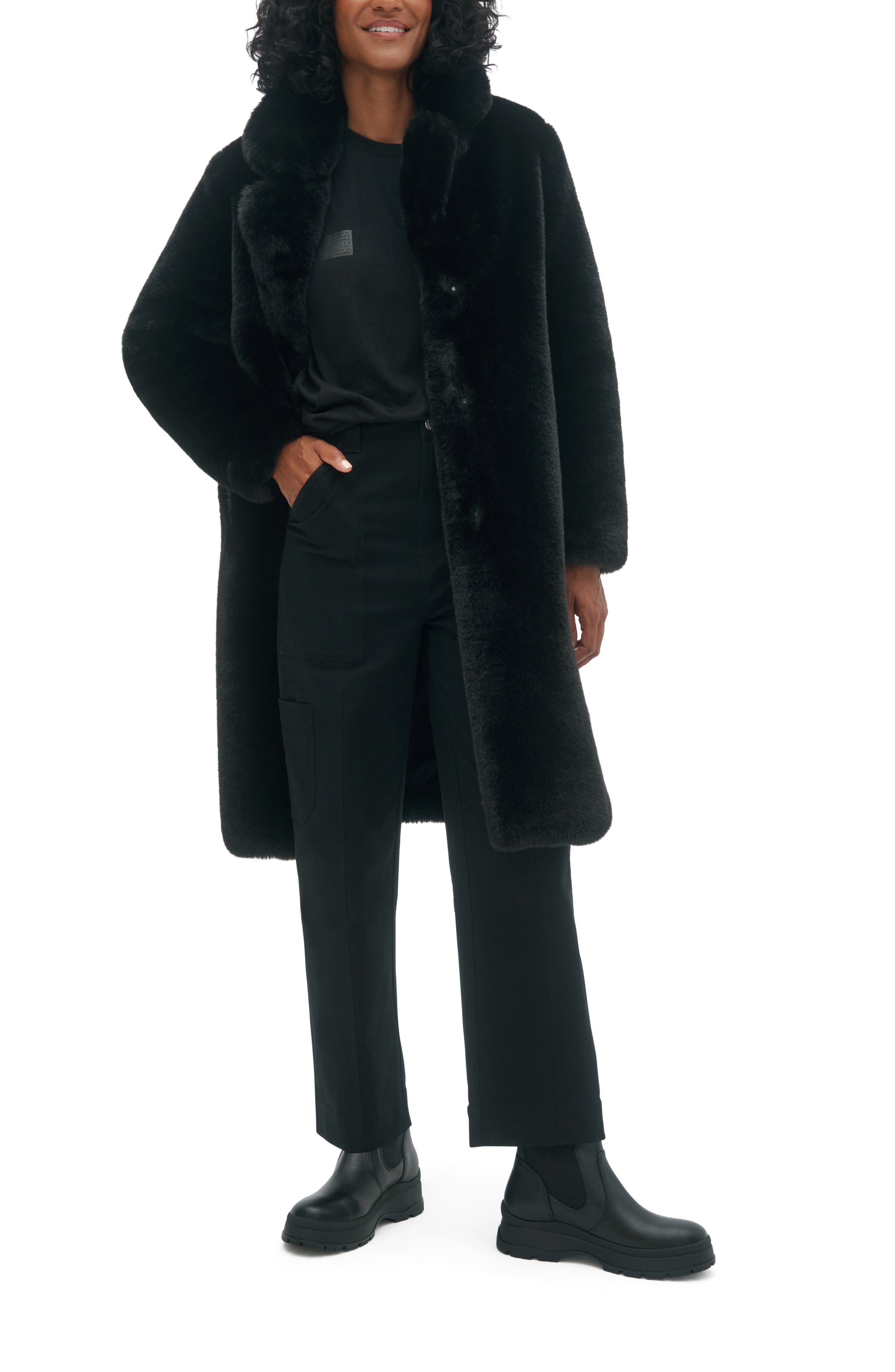 Savannah Faux Fur Longline Coat