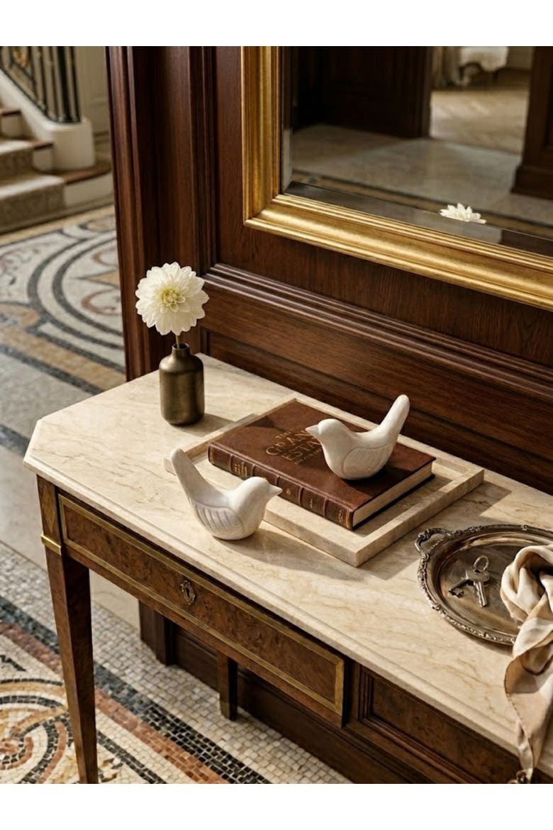 Coco & Charlie Marble Bird Objects, Alternate, color, Ivory