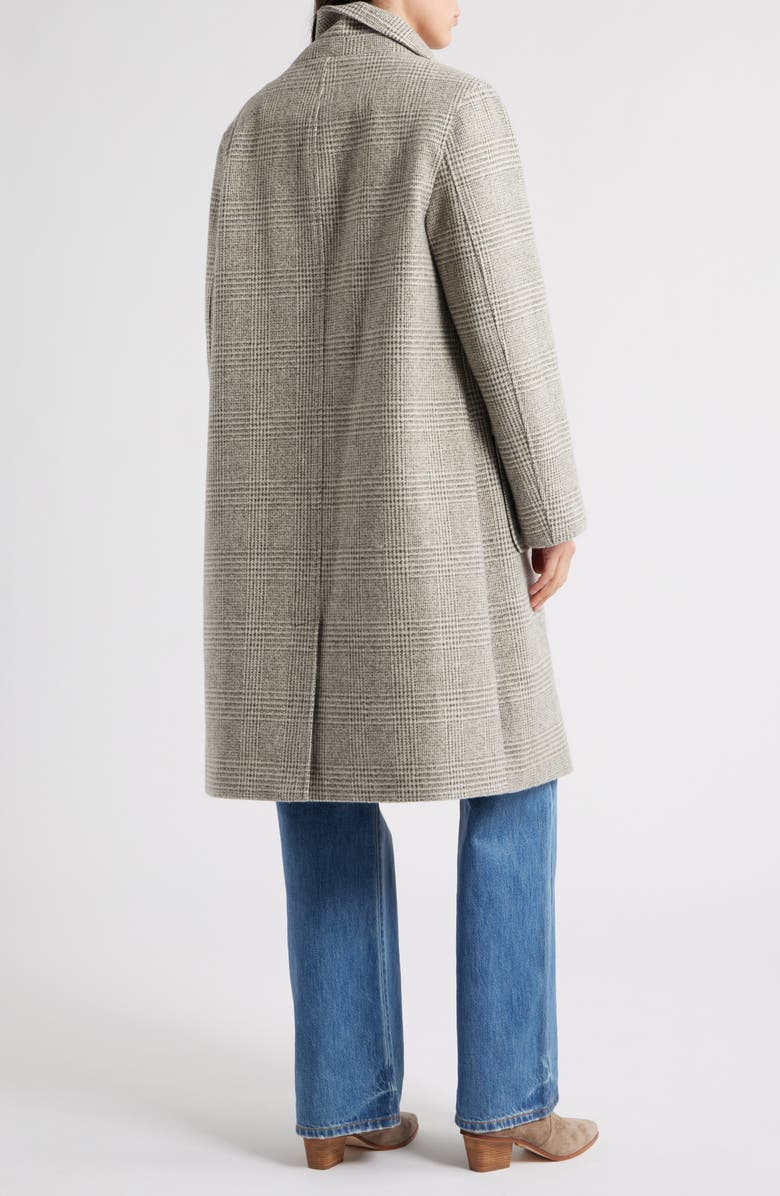 Sam Edelman Longline Coat with Inset Faux Shearling Bib, Alternate, color, Brown/ Cream