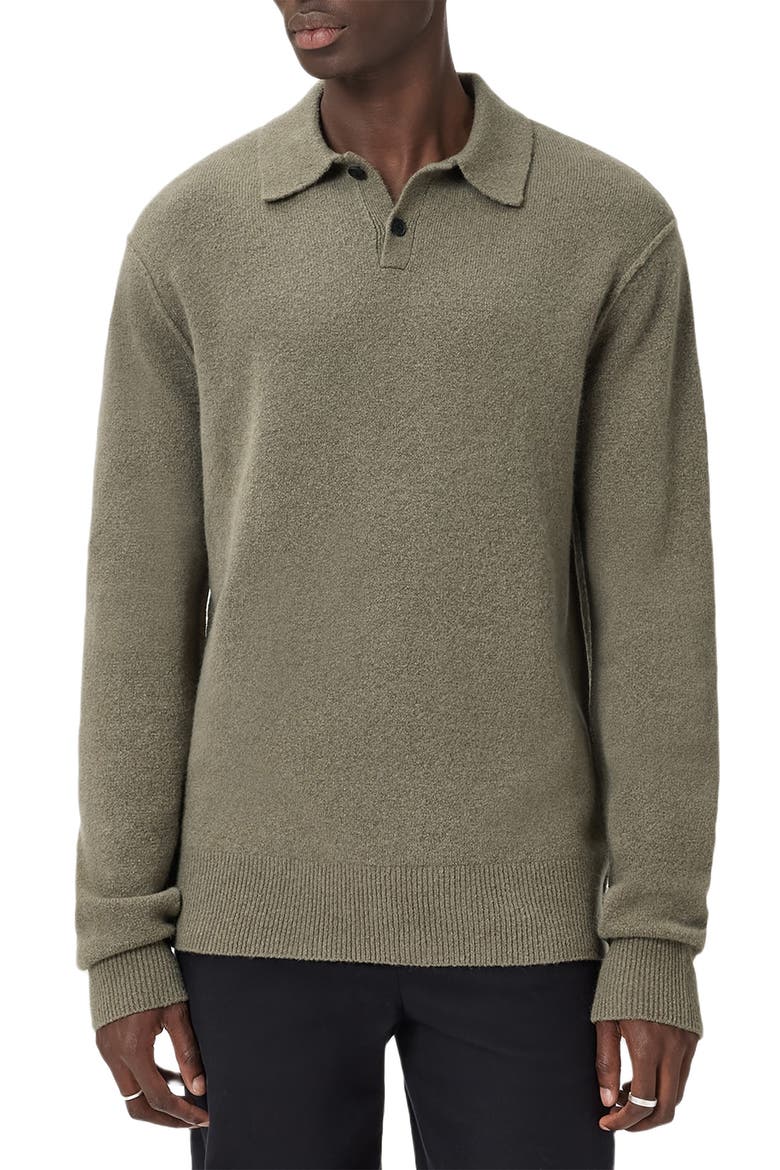 Patern Long Sleeve Polo, Main, color, DUSKY GREEN