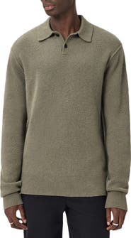AllSaints Patern Long Sleeve Polo