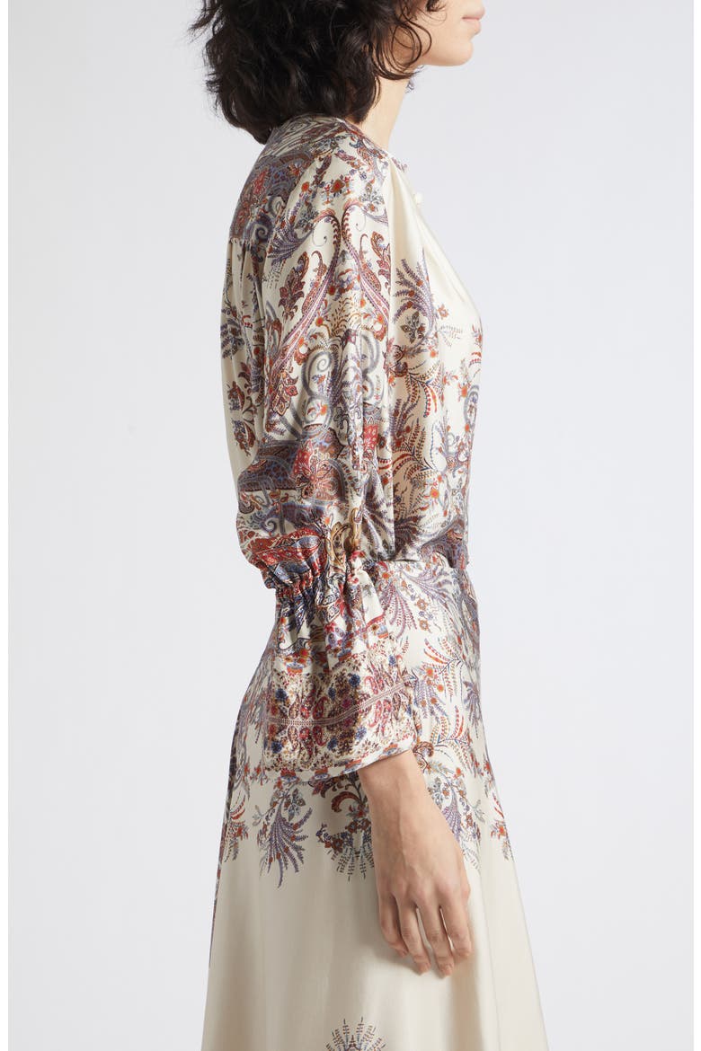 Girino Paisley Print Viscose Shirt, Alternate, color, CREAM