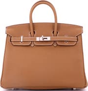 Pre-Owned Hermes Birkin Handbag Brown Togo with Palladium Hardware 25