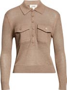 L'AGENCE Carine Pointelle Polo Sweater