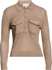 L'AGENCE Carine Pointelle Polo Sweater
