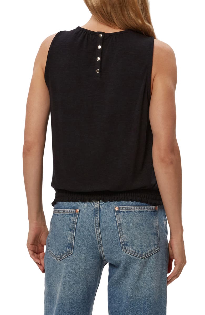 Michael Stars Akira Smocked Hem Tank Top, Alternate, color, Black