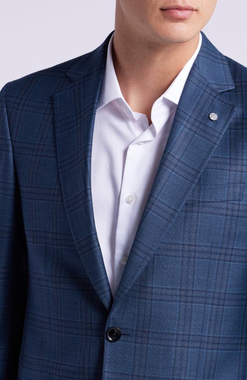 Ted Baker London Jay Slim Fit Plaid Wool Sport Coat In Teal