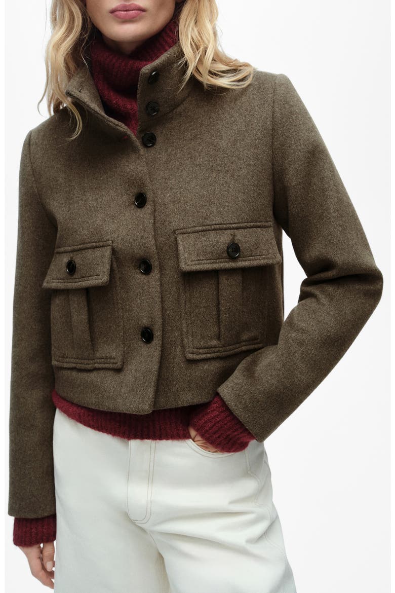 Boxy Crop Jacket, Main, color, KHAKI BROWN