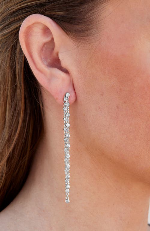Savvy Cie Jewels Cubic Zirconia Chain Drop Front/back Earrings