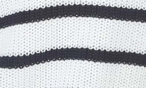 Rain And Rose Quarter Zip Striped Knit Vest In White