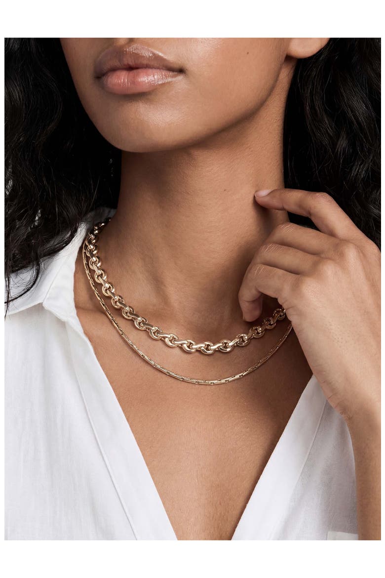 Mixed Layers Necklace, Alternate, color, MIXED METAL