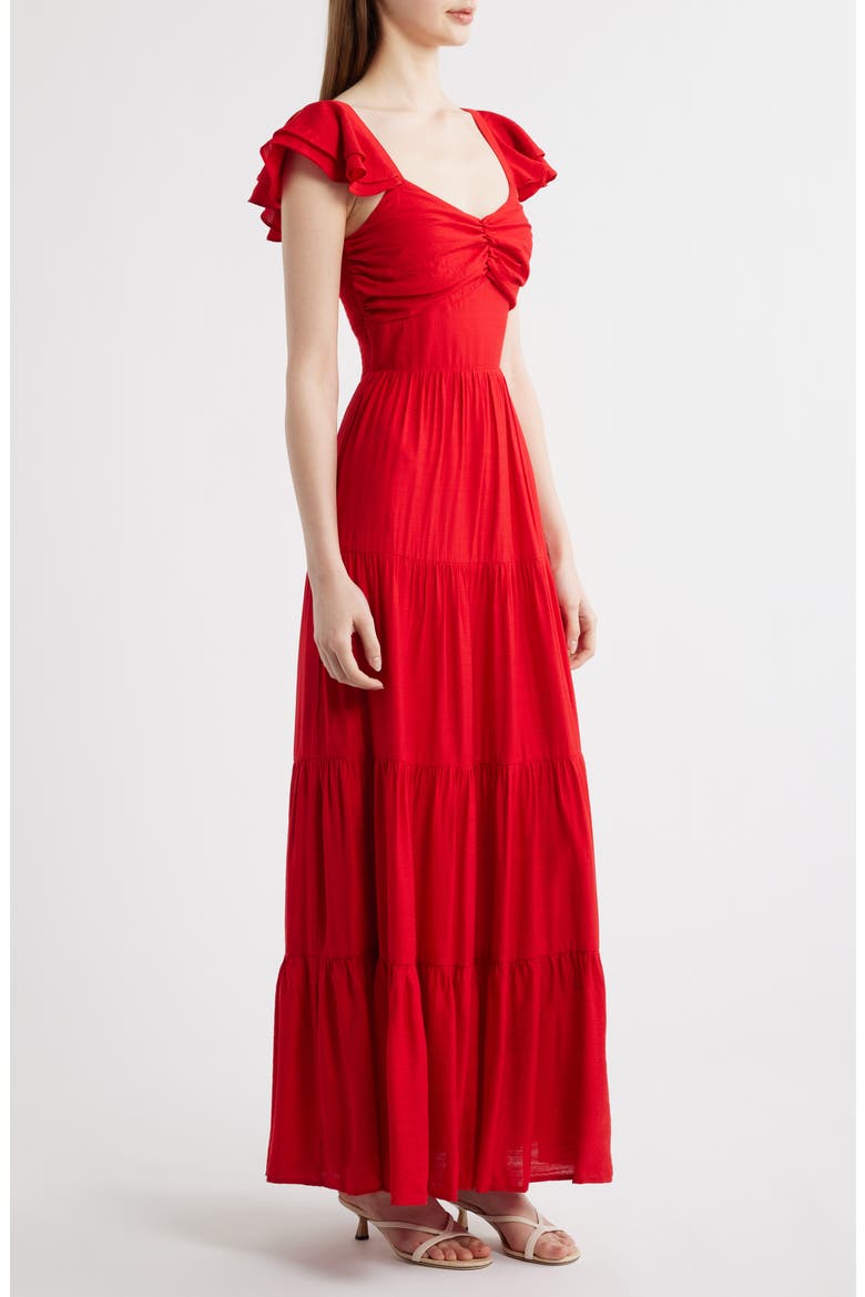 Tiered Maxi Dress, Alternate, color, RED