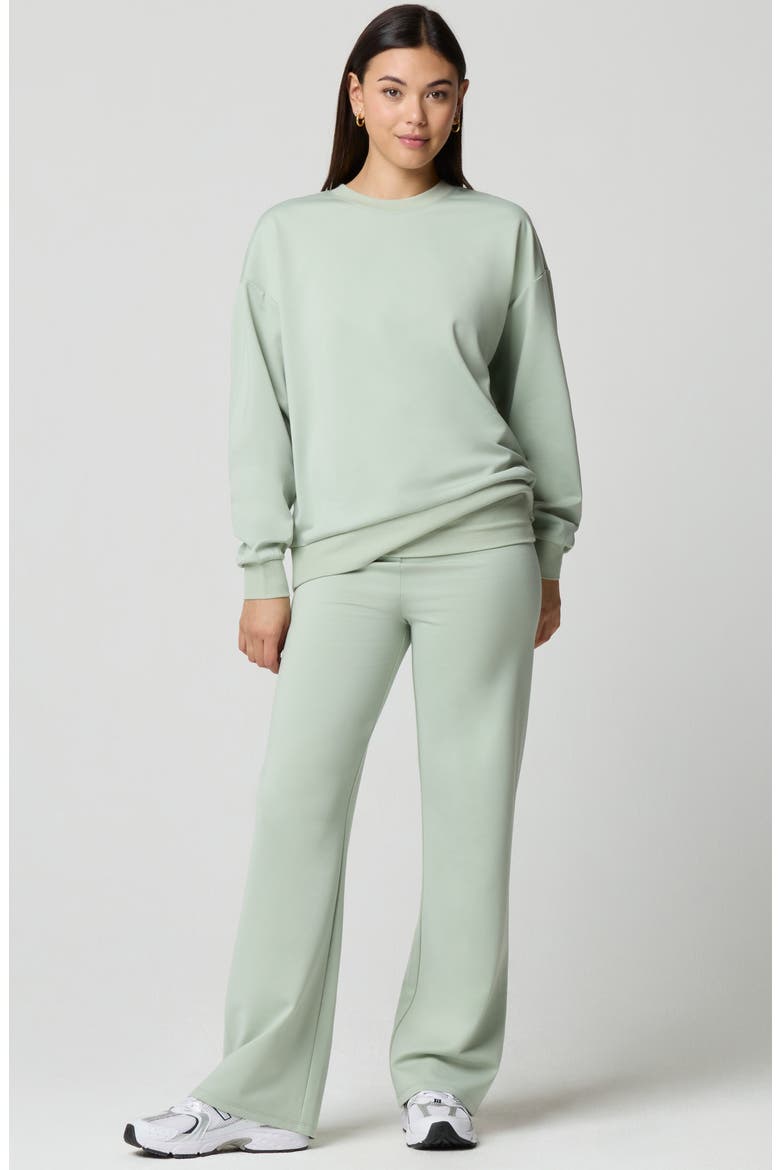 Oversize Sport Sheen Crewneck Sweatshirt, Alternate, color, DESERT SAGE