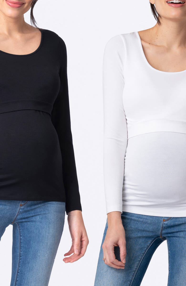 Seraphine Assorted 2-Pack Maternity/Nursing Tops, Alternate, color, 