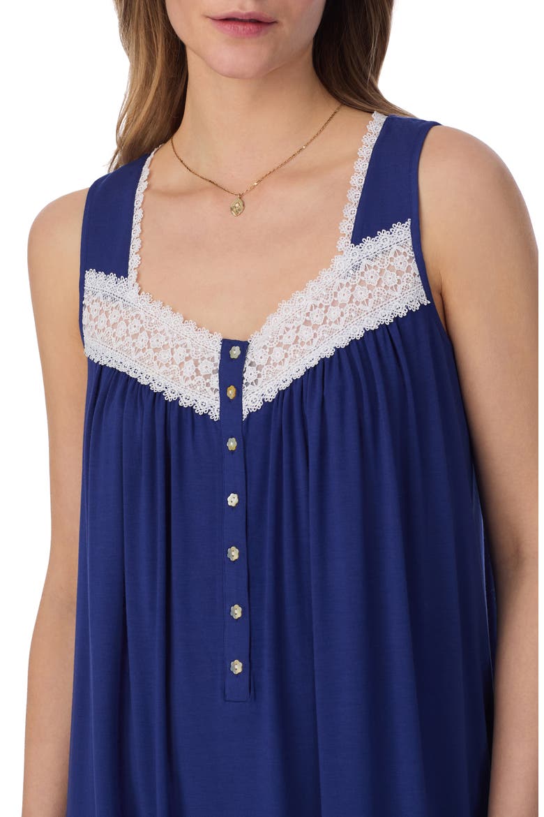 Sleeveless Jersey Chemise Nightgown, Alternate, color, NAVY