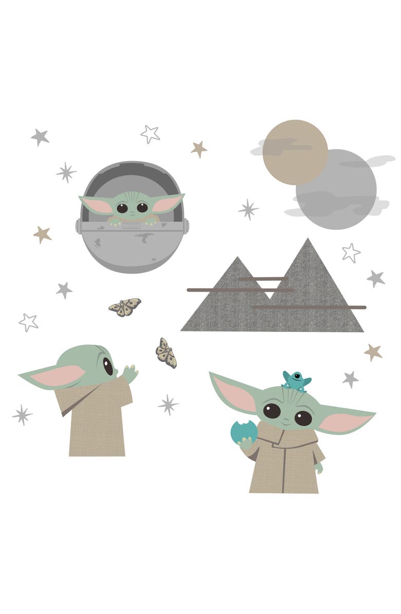 Lambs & Ivy Star Wars The Mandalorian The Child/Baby Yoda Wall Decals, Main, color, Taupe