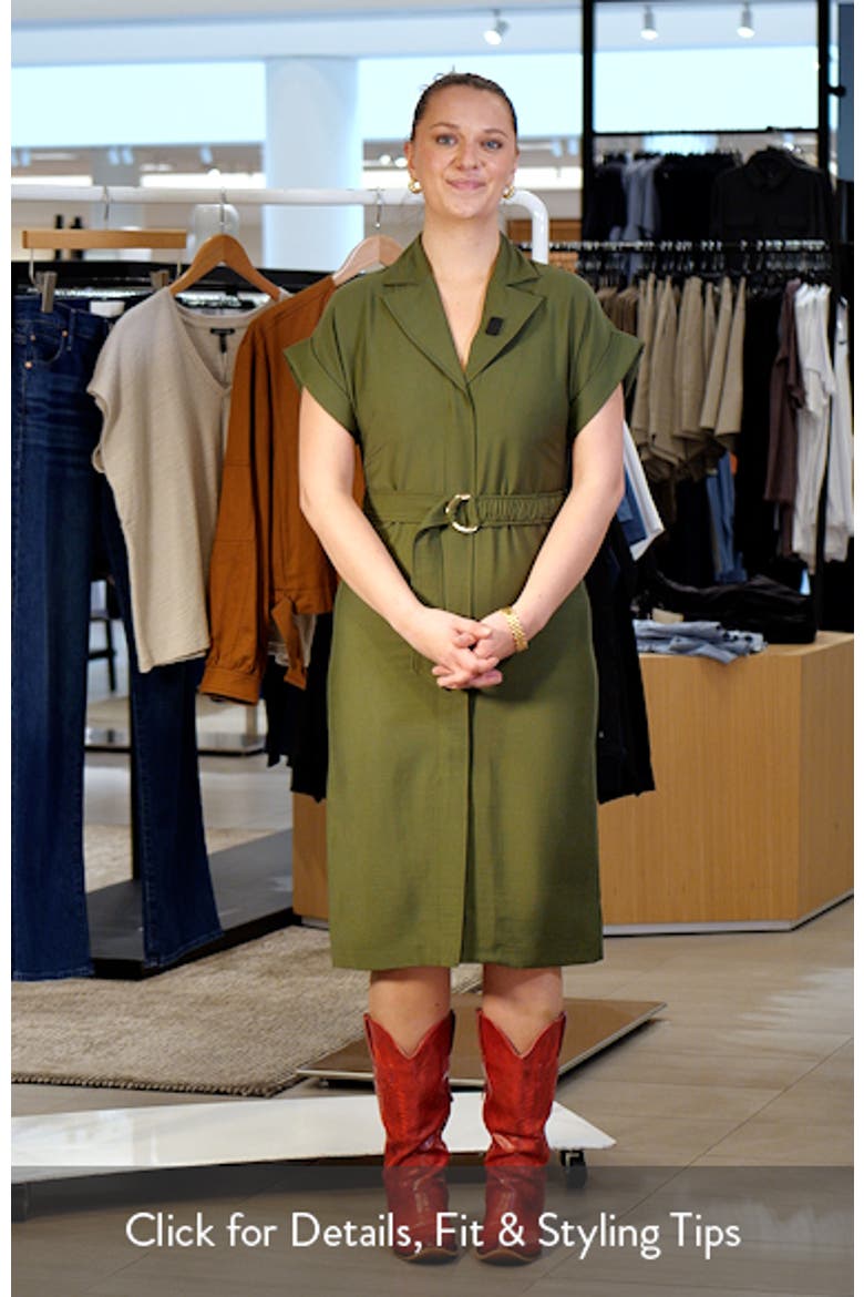 Belted Woven Midi Shirtdress video