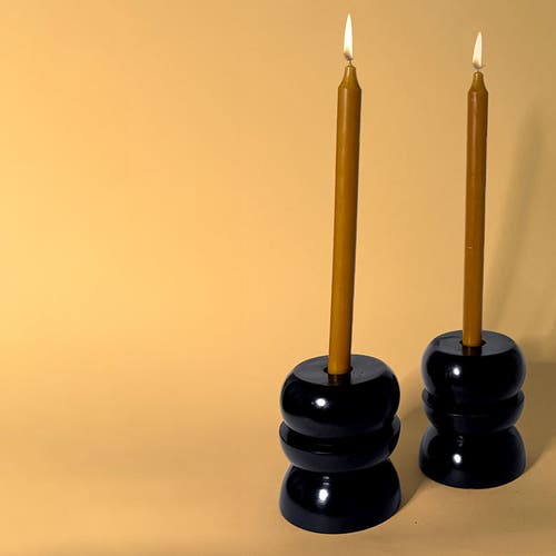 Indego Africa Adu Candle Holders In Black