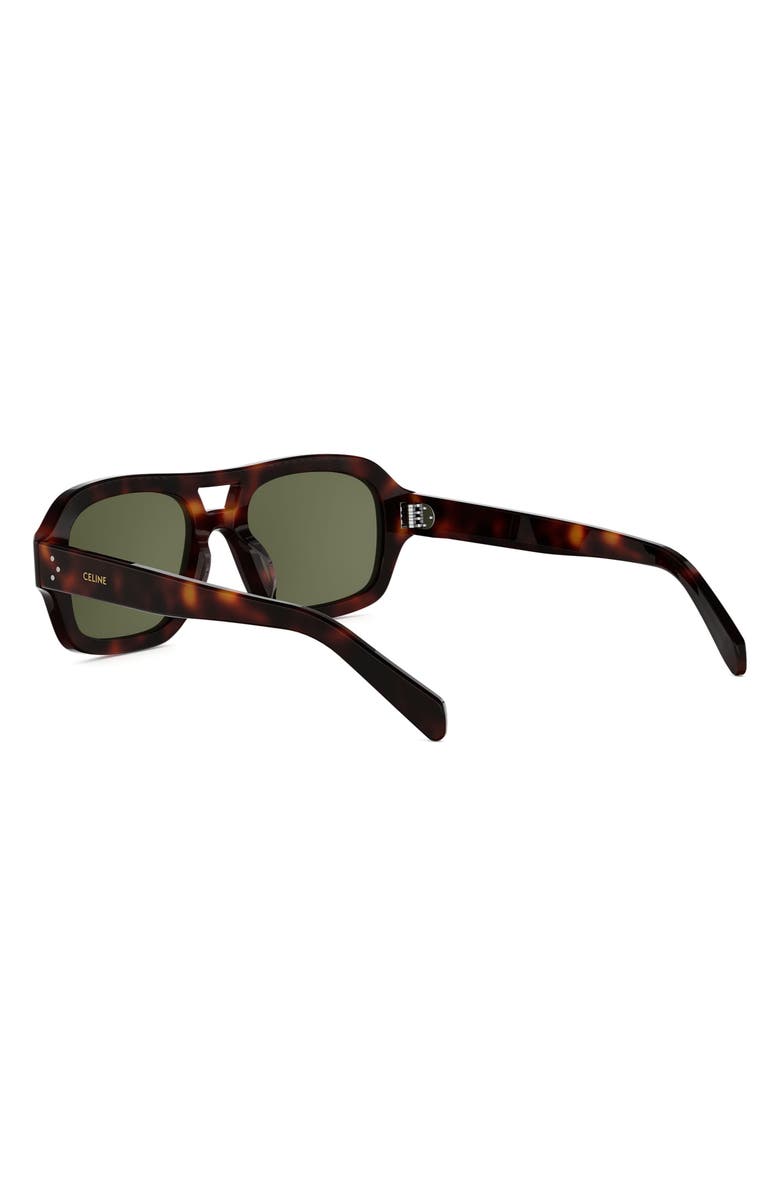 CELINE 3 Dots 53mm Pilot Sunglasses, Alternate, color, Dark Havana / Green
