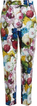 Dolce&Gabbana Floral Cotton Poplin Crop Trousers