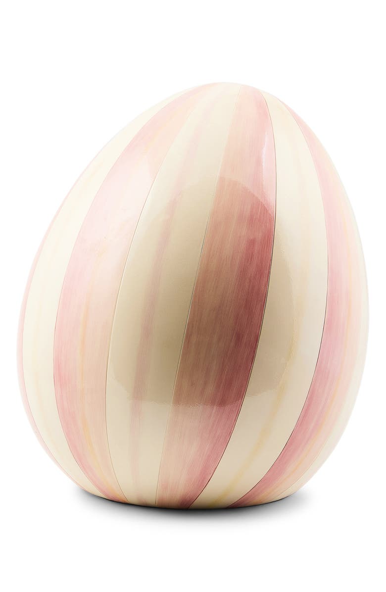 MACKENZIE CHILDS Rosy Stripe Medium Egg, Main, color, Pink