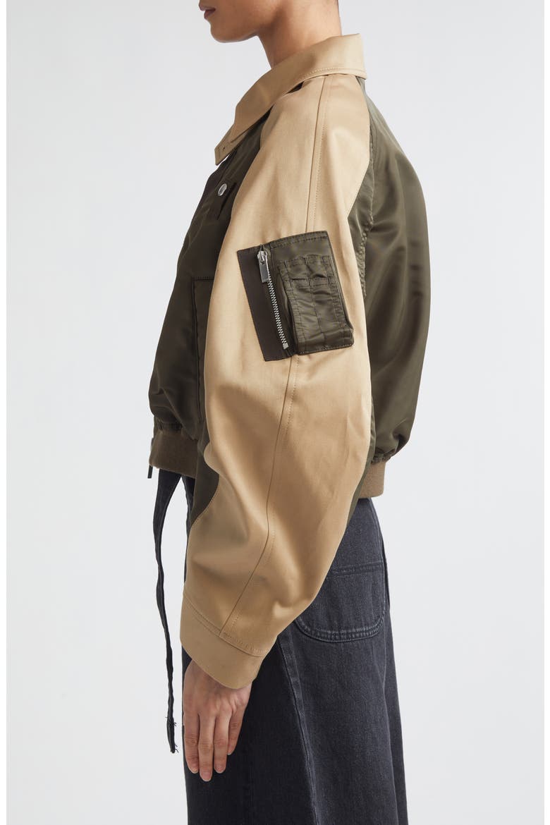 Cotton Chino x Nylon Twill Jacket, Alternate, color, DARK KHAKI/ BEIGE