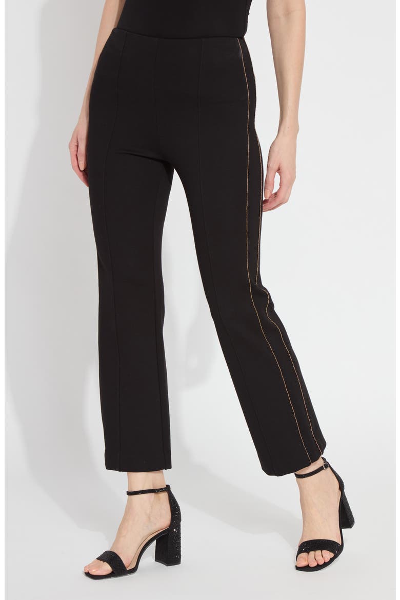 Embellished Side Ankle Pants, Main, color, BLACK