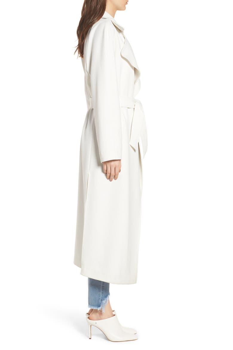 Drape Trench Coat, Alternate, color, WHITE