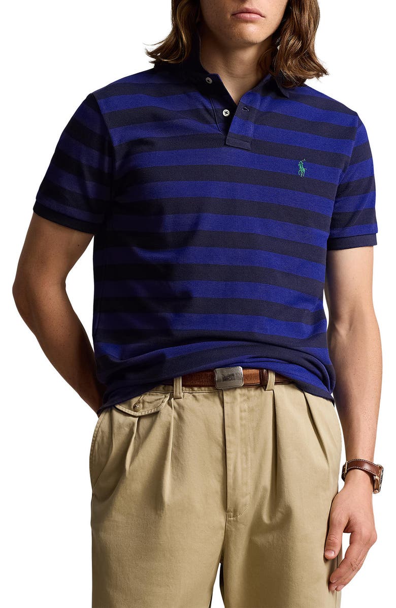 Polo Ralph Lauren Stripe Cotton Piqué Polo, Main, color, 
