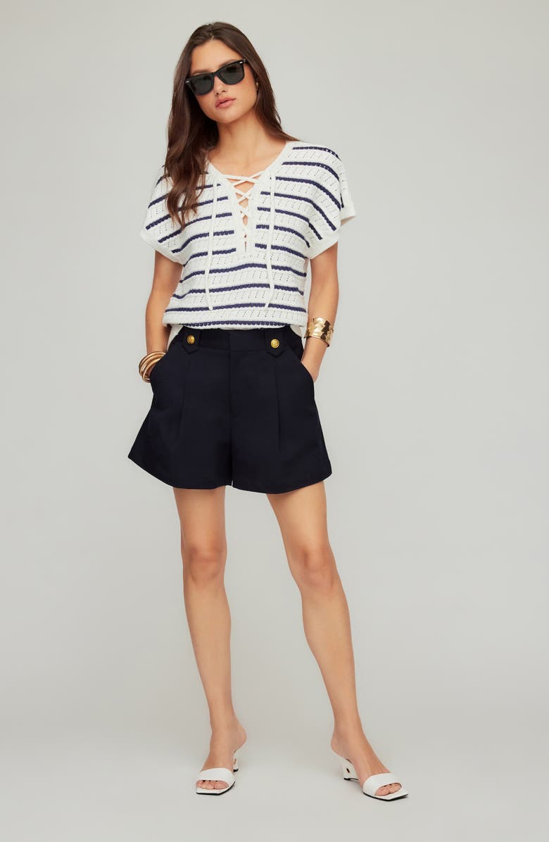 FIFTEEN TWENTY Cassidy Pleated Shorts, Alternate, color, Midnight Blue