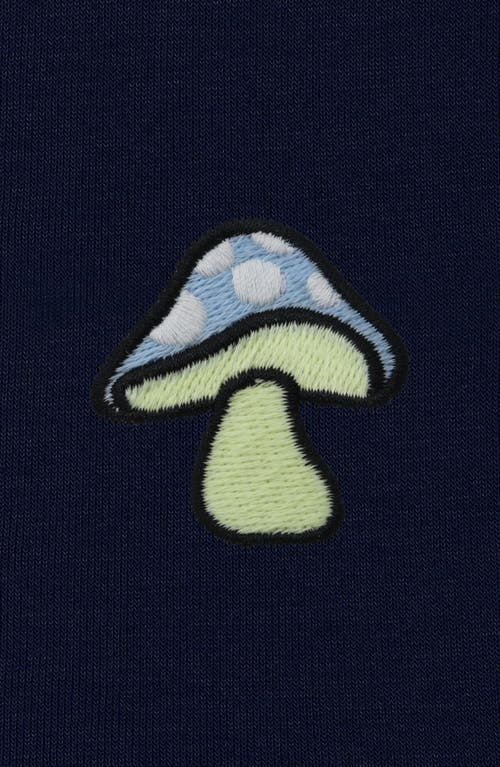 Dalix Mushroom Zip Hoodie In Navy Blue