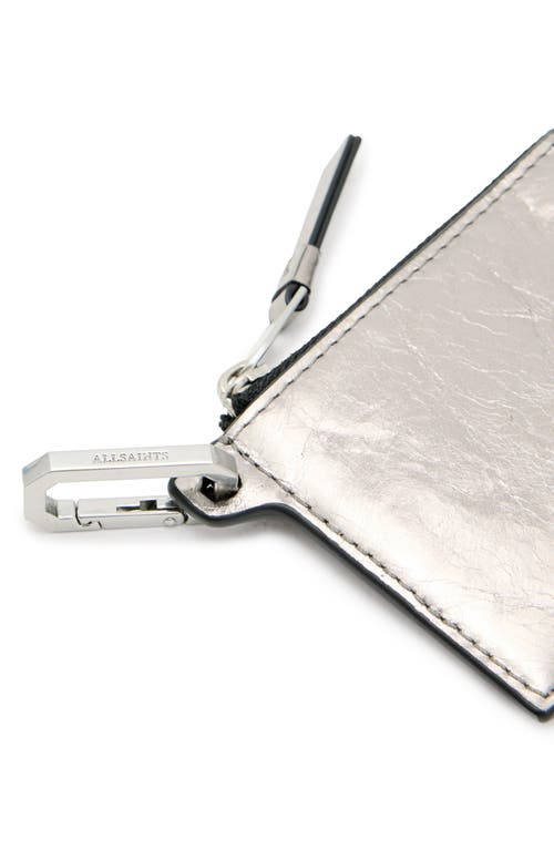 Allsaints Remy Leather Wallet In Gray