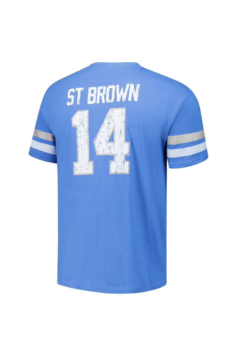 Men's Majestic Threads Amon-Ra St. Brown Blue Detroit Lions Oversized Player Name & Number T-Shirt, Alternate, color, Blue
