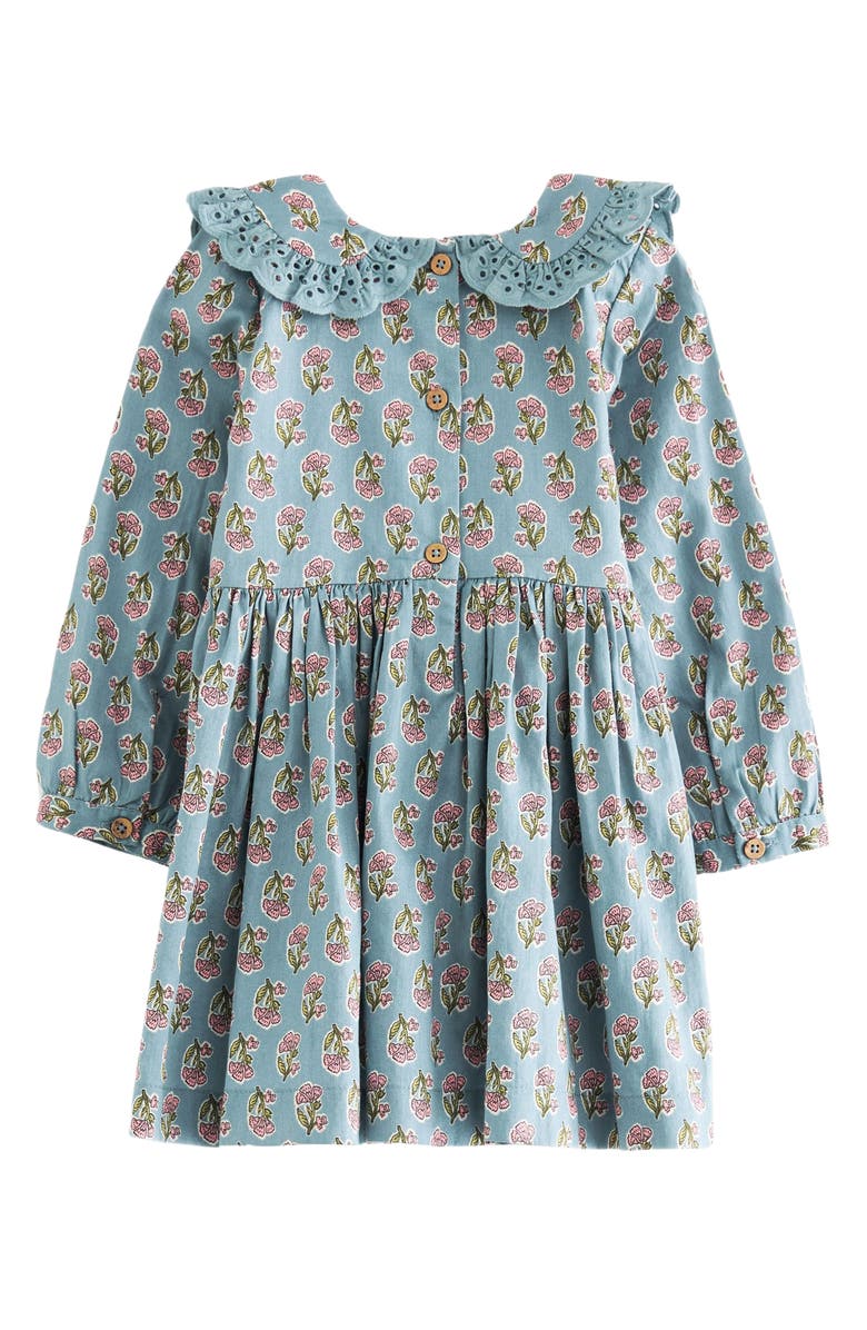 NEXT Kids' Floral Long Sleeve Shirred Bodice Cotton Dress, Alternate, color, 