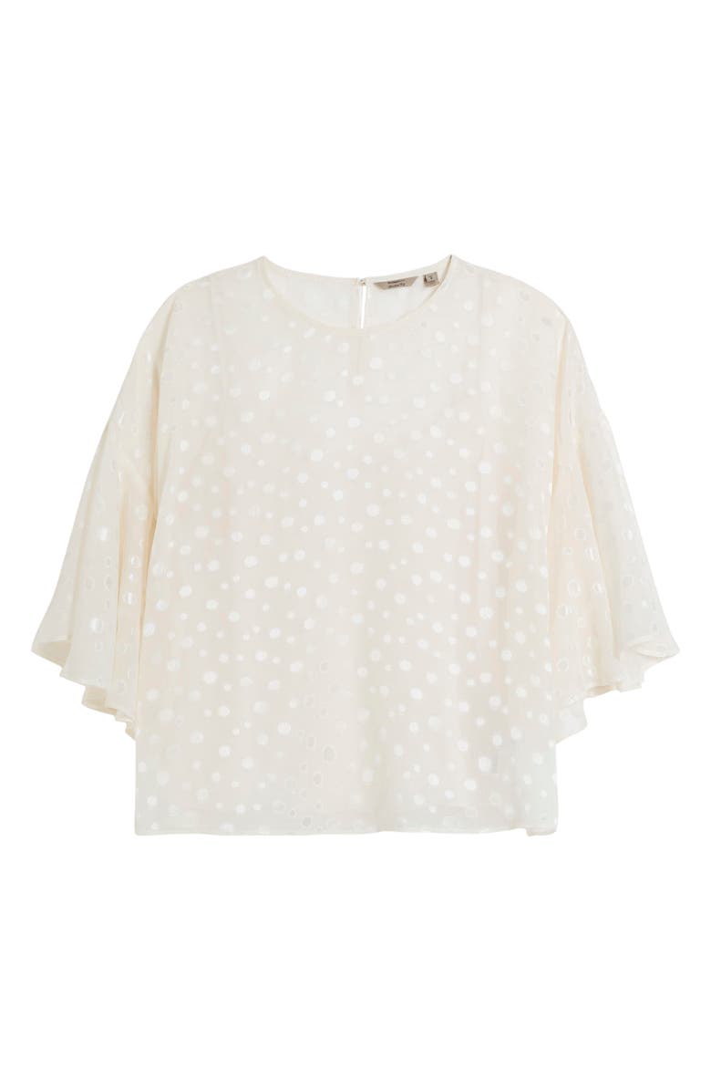 River Island Metallic Flutter Sleeve Top, Alternate, color, 