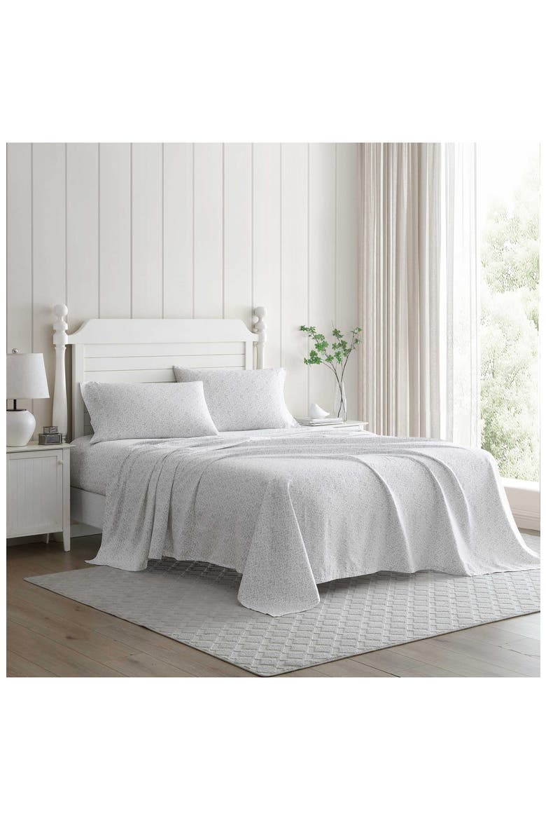 Tierney Floral 300 Thread Count Cotton Sateen Sheet Set, Alternate, color, LIGHT-PASTEL GREY