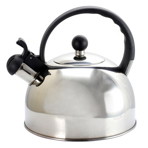 Gibson Springberry 2.25 Qt. Stainless Steel Kettle In White