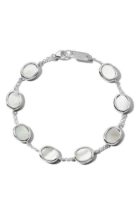 Polished Rock Candy Mini Oval Slice Station Bracelet