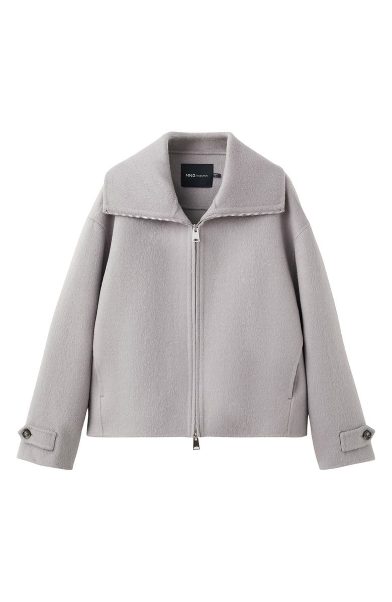 MANGO Wool Blend Jacket, Alternate, color, Grey