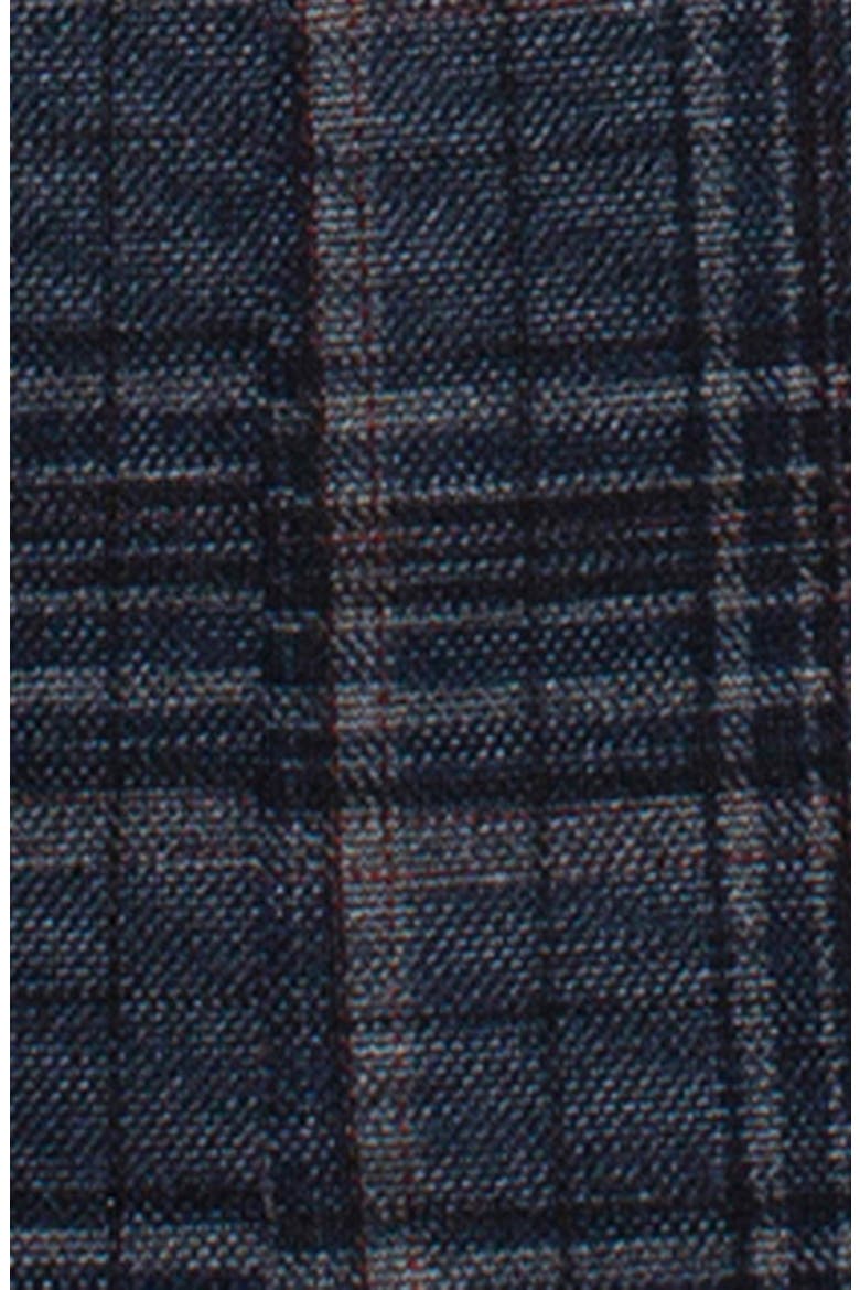 Plaid Boyfriend Blazer with Removable Hoodie Bib, Alternate, color, NAVY/ GREY