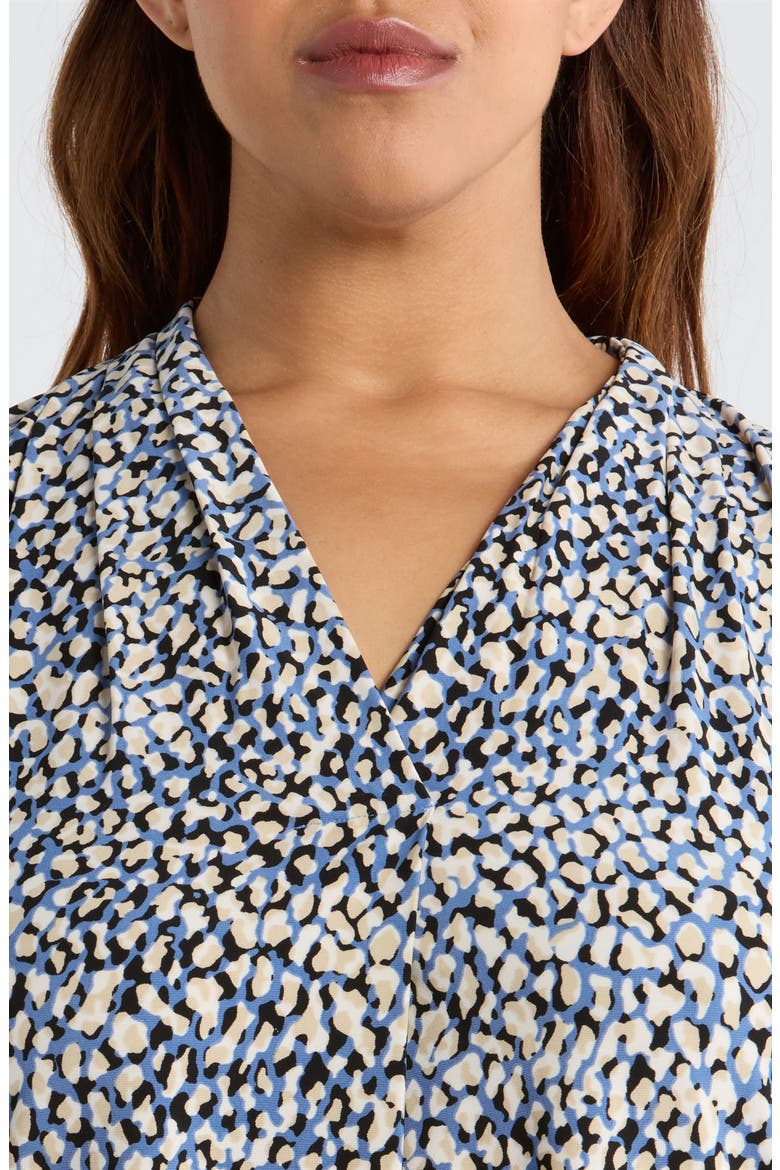 Ruffle V-Neck Top, Alternate, color, BLUE JAY MULTI